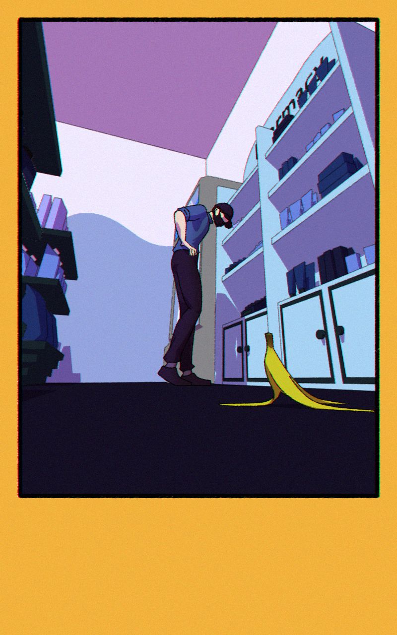 A young man in a face mask is browsing for headache pills