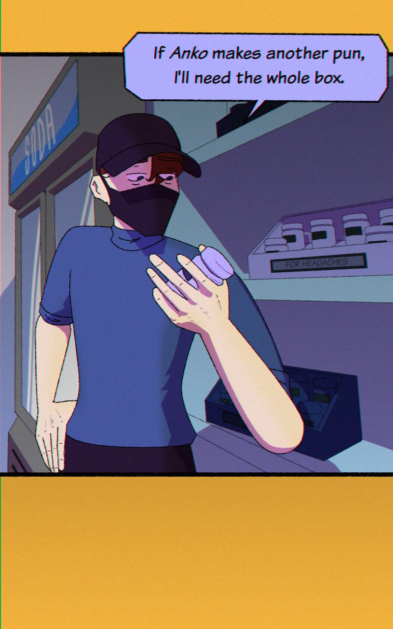 The young man says If Anko makes another pun, I will need the whole box